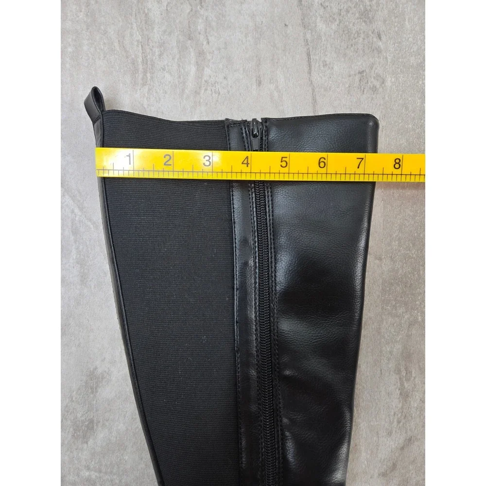 Kelly & Katie Equestrian Knee High Boots 6 Wide Black Buckle Harness Riding Moto